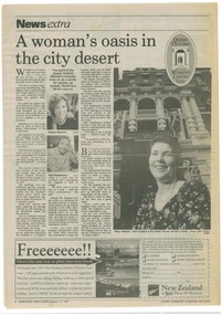 Newspaper Excerpt, A woman's oasis in the city desert, 17 February 1997