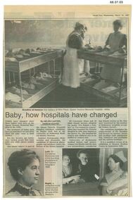 Newspaper clipping, Herald Sun, Baby, how hospitals have changed, 19 March 1997