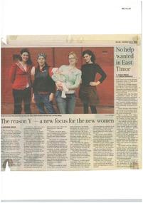 Newspaper clipping, John Donegan, The reason Y - a new focus for the new women, 6 May 2006