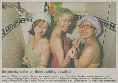 Newspaper excerpt, MX, No pouring water on these budding vocalists, 26 June 2006