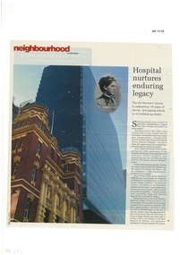 Magazine excerpt, Hospital nurtures enduing legacy, 13-19 September 2006