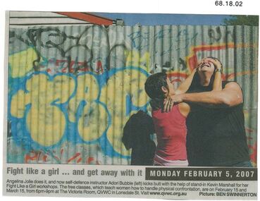 Newspaper clipping, Fight like a girl... and get away with it, 5 February 2007