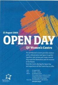 Poster, Open Day QV Women's Centre, c. 2009
