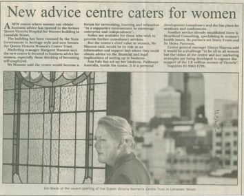 Article, New advice centre caters for women, 26 February 1997