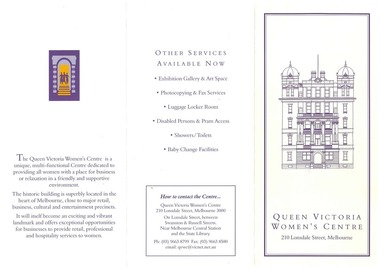 Pamphlet, Queen Victoria Women's Centre, c. 1997