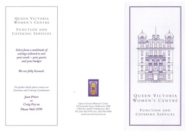Pamphlet, Function and Catering Services, c. 1998