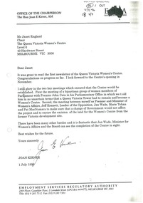 Letter, 1 July 1996