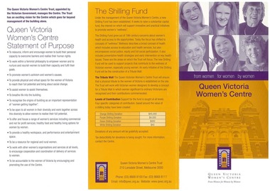 Pamphlet, from women for women by women, c.2001
