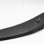 Dark brown leather scabbard with handle in background, pointed end towards viewer. Laying flat on white background