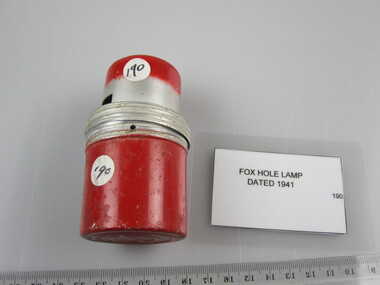 Lamp - Fox Hole, Dated 1941