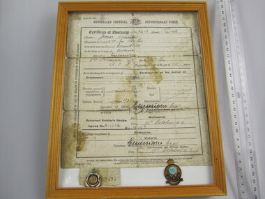 Certificate of Discharge - Framed