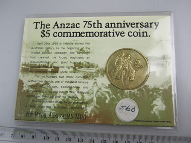 Coin - The ANZAC 75th Anniversary $5 Commemorative
