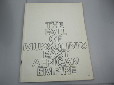 Publication - "The Fall of Mussolini's East African Empire"