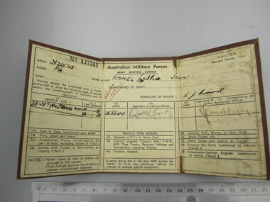 Army Driving Licence - AMF