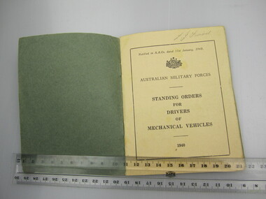 Book - "Standing Orders for Drivers of Mechanical Vehicles"
