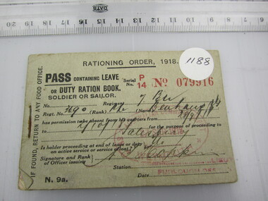 Rationing Order