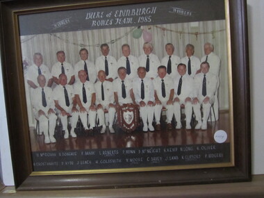 Photograph - Framed Duke of Edinburgh Bowls Team 1985 Winners