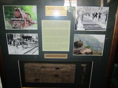Photograph board - Framed Burma Railway, "Ballarat Connection"