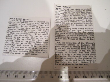 Newspaper cutting x 2