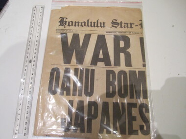 Newspaper - "Honolulu Star - Bulletin" Sunday, December 7, 1941
