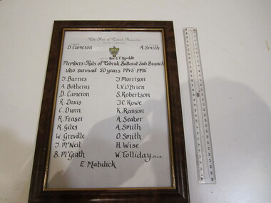 Honour Board - Rats of Tobruk Ballarat Sub-Branch (framed)