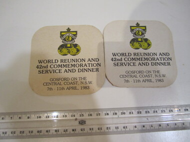 Coasters x 3 - Rats of Tobruk World Reunion 1983