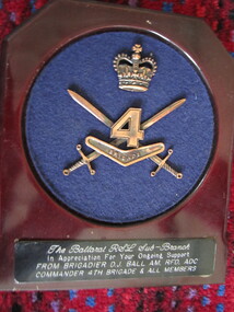 Plaque - "In Appreciation" - 4th Brigade