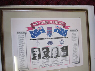 Poster - Framed "Australian VC Recipients" 11/11/1993