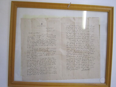 Letter - Framed HMS "Renown" - Edward P