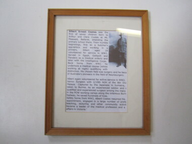 Photograph - Framed Albert Coates service history