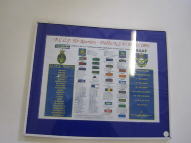 Poster - Framed "BCOF 50th Reunion - Dubbo NSW March 1996" "Order of Battle
