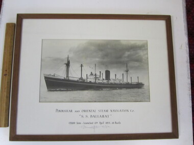 Photograph - Framed "Peninsular and Oriental Steam Navigation Co 'SS Ballarat' . ."