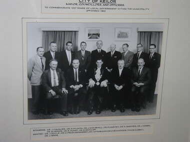 Black and White Photograph, City of Keilor - Mayor, Councillors and Officers 1963, 03/03/1963