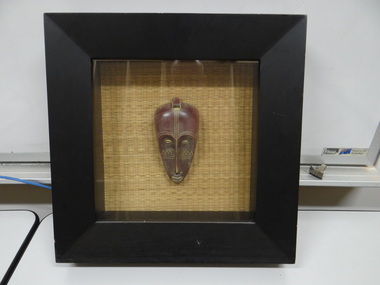 African Mask, Wood Wall Art with Matt and Poly Mask