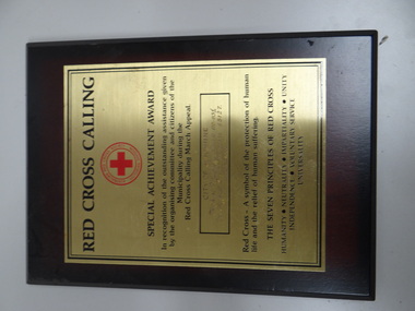 Plaque, Red Cross Calling, 1992