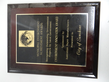 Plaque, Environment Innovation Award