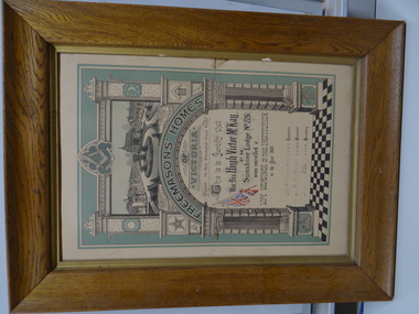 Framed Certificate, Freemasons' Homes, circa 1920