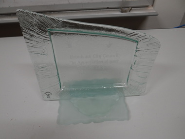 Glass Plaque on a Stand, NAIDOC 2002, 2002