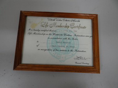 Framed Certificate, Membership Certificate