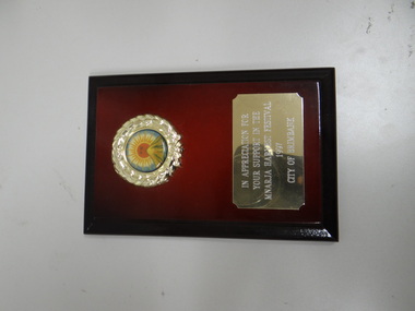 Plaque, Manrja Harvest Festival 1997