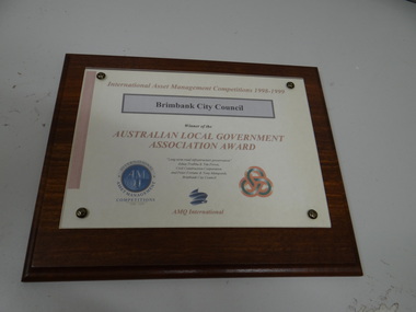Wooden Plaque, Australian Local Gov Award, 1999