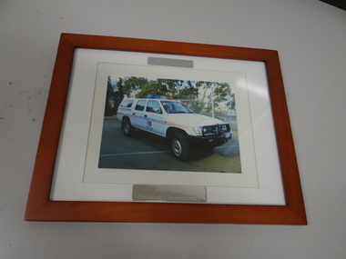 Photograph - Colour photograph, framed, Vic SES Ute (Keilor) - Supported by Community & Brimbank Council, Unknown
