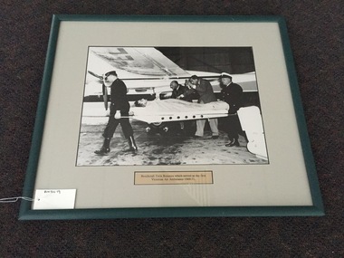 Photograph, framed, Beechcraft Twin Bonanza which served as the first Victorian Air Ambulance 1969-1971