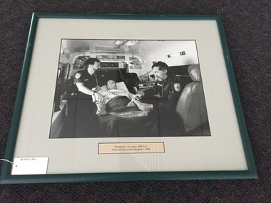 Photograph, framed, Paramedics in action, MICA 4 , based at the Austin Hospital 1990