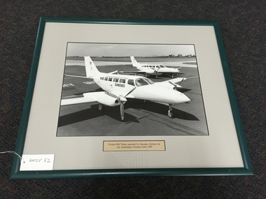 Photograph, framed, Cessna 404 Titans operated by Sunstate Airlines for Air Ambulance Victoria from 1989