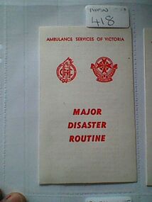 Brochure, Major Disaster Routine, Circa 1975