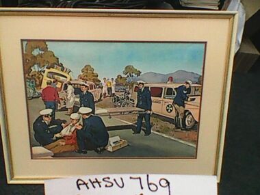 Painting, Car Accident Scene