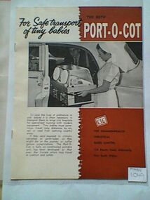 Brochure, Operating Instructions, Port-O-Cot, The Commonwealth Industrial Gases Limited, Circa 1960