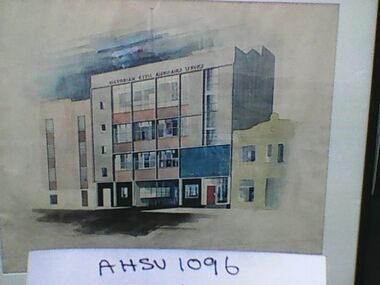 Drawing, Ambulance Headquarters, Lonsdale Street, Meldrum & Noad Architects