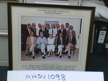 Photograph, framed, North East Victoria District Ambulance Service, Committee of Management, 19 February 1985